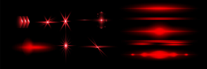 Light blue effect reflections, neon illumination in white colors. Bright light lens. Police light effects, lines. Shiny stars, glowing sparks on a black background