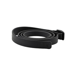 Obraz premium A single, flexible, black silicone dive mask strap, neatly coiled, isolated on a clean, seamless, transparent studio background with shadowless lighting, ultra photorealistic. Commercial product
