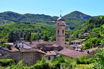 View of the village of Garbagna, Piedmont, Italy
