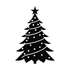 Fototapeta premium classic-green-christmas-tree-with-glowing-lights-a.eps