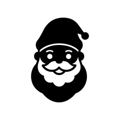 santa claus face icon vector art silhouette