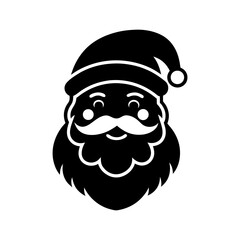 santa claus face icon vector art silhouette