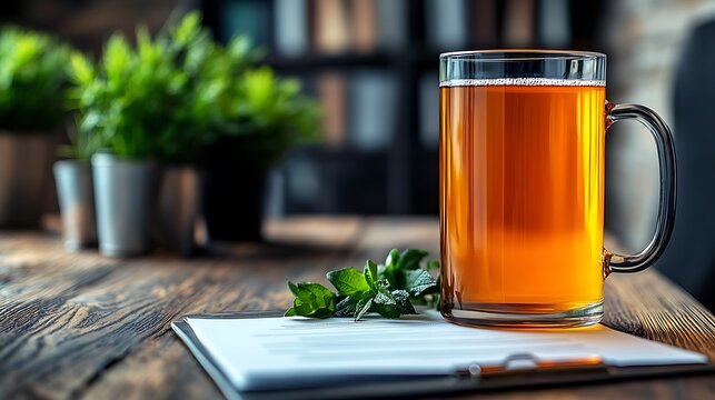 Office Beer Mug Documents Work Relaxation.