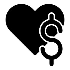 heart dollar solid icon	
