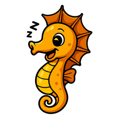 cute seahorse cartoon smile happy