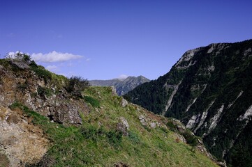 mountain landscape with blue sky