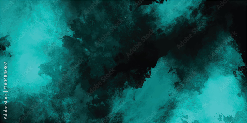 Wall mural abstract watercolor background in shades of teal and black creating a dynamic and textured artistic 