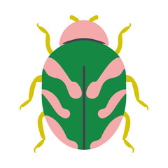 Colorful Minimalist Beetle – Modern Vector Insect Illustration. Perfect for nature-themed prints, children’s decor, and trendy graphic projects.