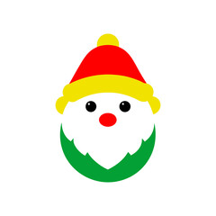 santa claus face with beard vector art illustration