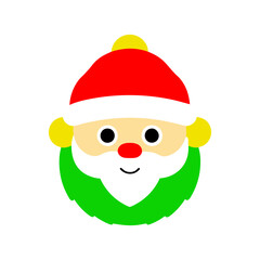 santa claus face with beard vector art illustration