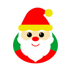 santa claus face with beard vector art illustration