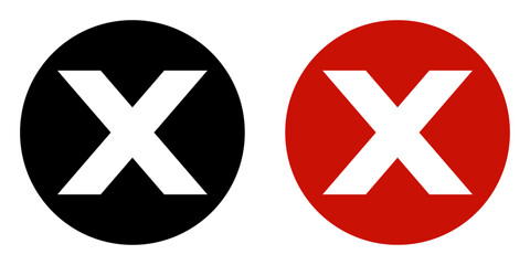 Bold X mark inside a round badge