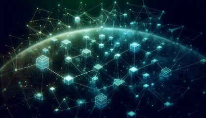 Blockchain growth graph, Ai generated image