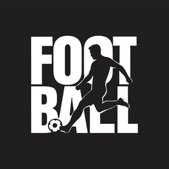 vector illustration of football player typography logo concept