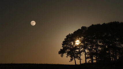 Obraz premium moon and tree
