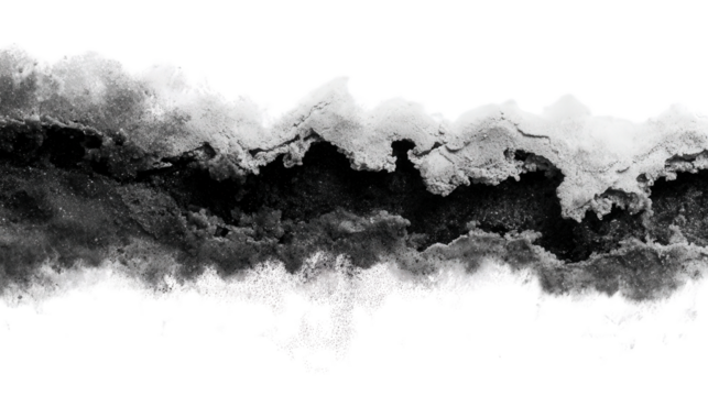 Black and White Abstract Photography: Bold black-and-white abstract photography with striking contrasts and textures, isolated on a Transparent background, PNG file.