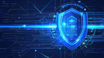 Abstract digital shield graphic