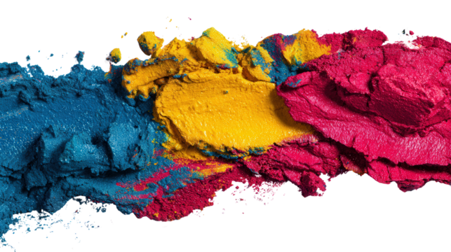 Bright Colorful Textures: Bold and vibrant textures with striking colors and dynamic forms, isolated on a Transparent background, PNG file.