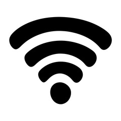 Black wifi icon illustration on a white background signal symbol design