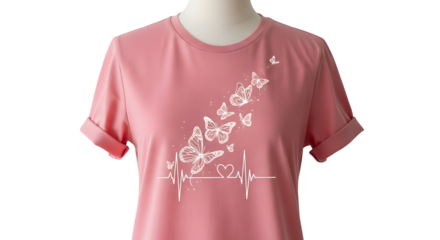 Pink Graphic T-Shirt with Arrow and Heart