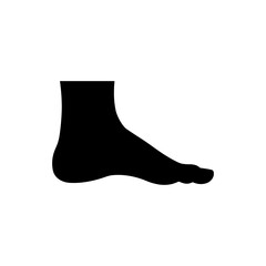 Human foot silhouette icon vector flat design.