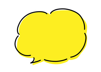 シンプルな吹き出し イラスト素材 黄色
