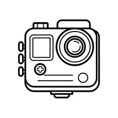 Modern action camera outline icon a versatile digital graphic for technology and adventure themes isolated on white background
