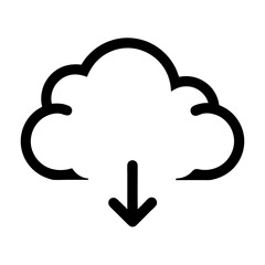 Cloud download icon represents a download from an online storage source