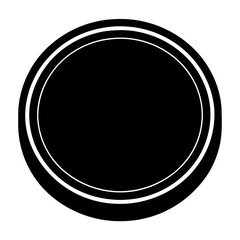 Simple black and white circular badge design with concentric rings motif