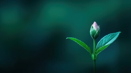 Development A single flower blooming from a bud, representing the natural cycle of plant development.