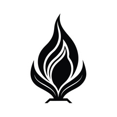 Abstract flame shape with leaf elements base fire logo