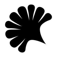 Abstract black flower or leaf design with multiple rounded petals or lobes