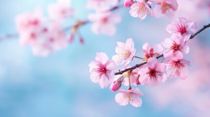 Obraz premium Vitality Blooming cherry blossoms in spring, symbolizing renewal and the beauty of life.