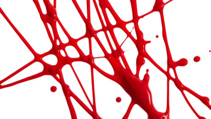 Fototapeta premium Bright red liquid splashes and drips abstract