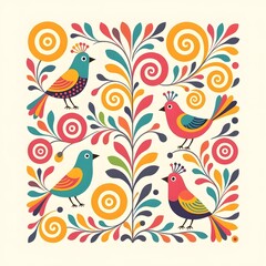 Ban Chiang Spiral Abstracts in Otomi Color Style