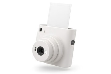 Polaroid Camera with Blank White Photo Mockup