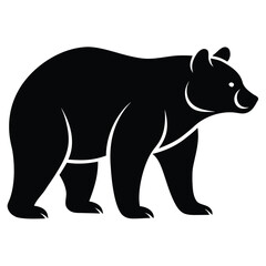 Naklejka premium Majestic bear silhouette vector graphic isolated on a clean white background for diverse design applications isolated on white background
