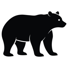 Majestic bear silhouette a powerful and iconic animal rendered in a clean vector graphic style isolated on white background