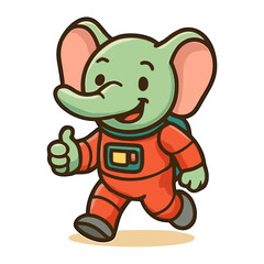 elephant cartoon thumb up mascot illustrations