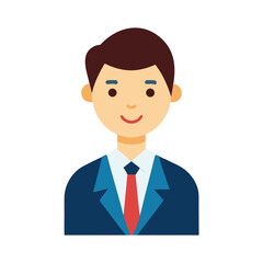 Professional businessman icon representing a teacher or expert cleanly isolated on white background for versatile design applications