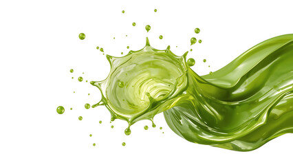 Fototapeta premium Dynamic Splash of Green Liquid, Captivating Motion and Isolated On Transparent Background