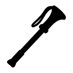 Black Silhouette of a Marching Band Conductor's Baton or Drum Major's Mace