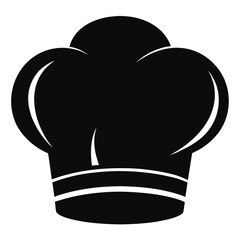 Classic chef hat silhouette graphic design element for culinary themes and restaurant branding isolated on white background