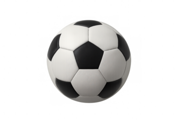 Soccer ball photorealistic 3d rendering, transparent background, highlighting sporting graphic design needs