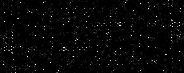 Snow, stars, fairy twinkling lights, rain drops on black background. Abstract vector noise. Small particles of debris and dust. Distressed uneven grunge texture overlay.