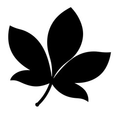 A stark yet elegant silhouette of a five lobed leaf for design