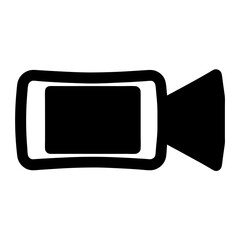 Iconic black video camera symbol representing filmmaking and video recording
