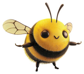 Obraz premium PNG Bee character insect happy.