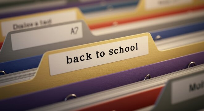 Organized and Colorful File Folders System Focused on Back to School Concept