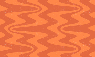 Funky Curved Retro Wavy Lines Orange Background